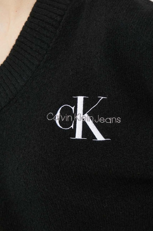 Sveter s prímesou vlny Calvin Klein Jeans J20J220525.PPYX čierna