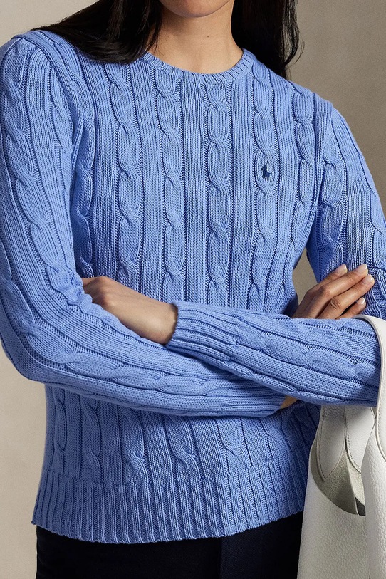 Bavlnený sveter Polo Ralph Lauren modrá 211891640