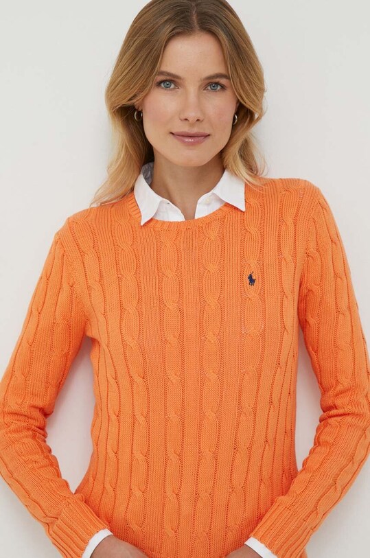 Βαμβακερό πουλόβερ Polo Ralph Lauren βαμβάκι πορτοκαλί 211891640