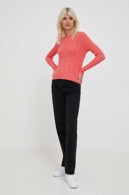 Polo Ralph Lauren sweter bawełniany 211891640 pomarańczowy AW25
