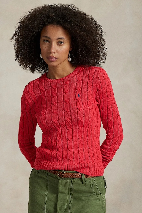 Βαμβακερό πουλόβερ Polo Ralph Lauren βαμβάκι κόκκινο 211891640