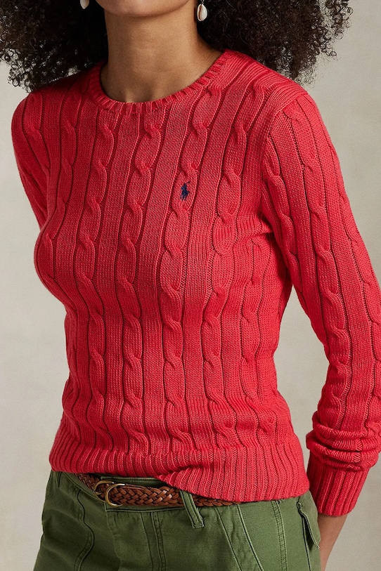 Βαμβακερό πουλόβερ Polo Ralph Lauren κόκκινο 211891640