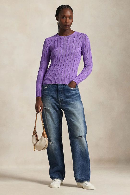 Clothing Polo Ralph Lauren cotton jumper 211891640 violet