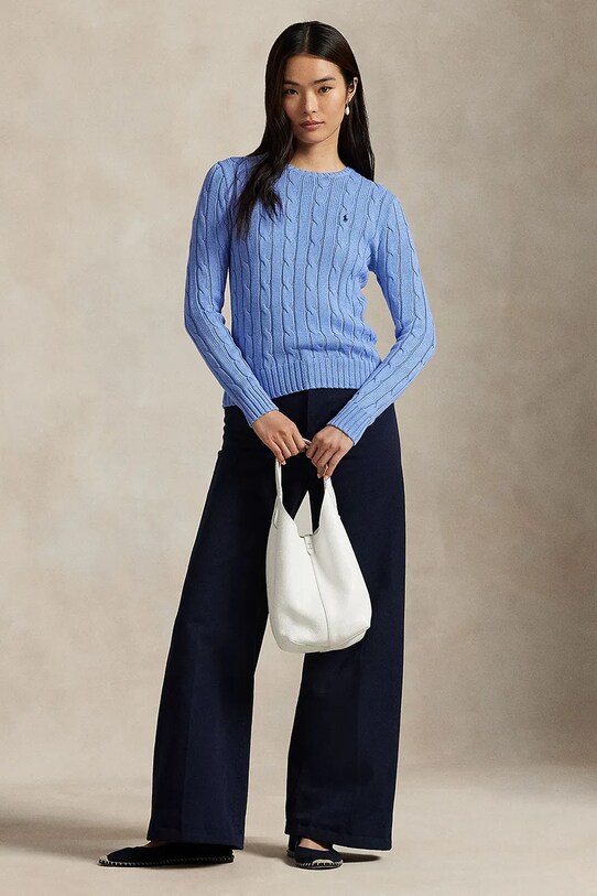 Odzież Polo Ralph Lauren sweter bawełniany 211891640 fioletowy