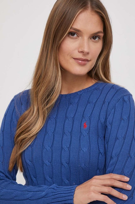 Βαμβακερό πουλόβερ Polo Ralph Lauren μπλε 211891640