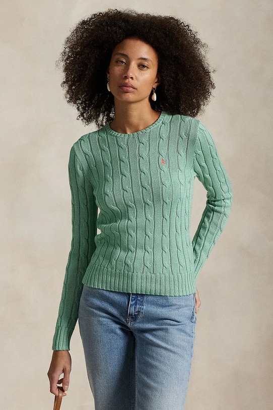 Хлопковый свитер Polo Ralph Lauren хлопок зелёный 211891640