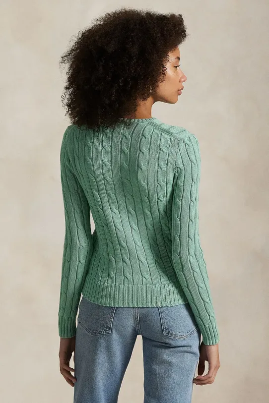 Хлопковый свитер Polo Ralph Lauren 211891640 зелёный AA00