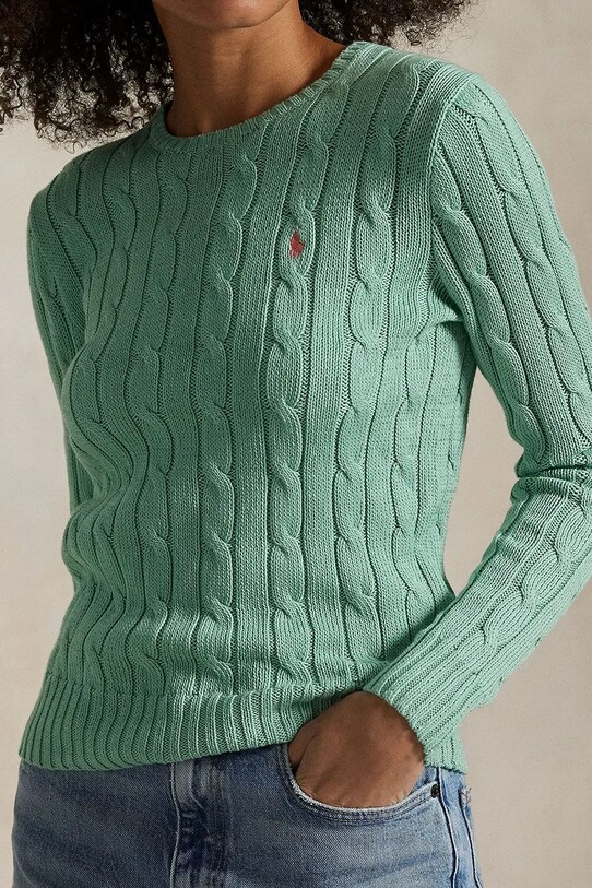 Хлопковый свитер Polo Ralph Lauren зелёный 211891640