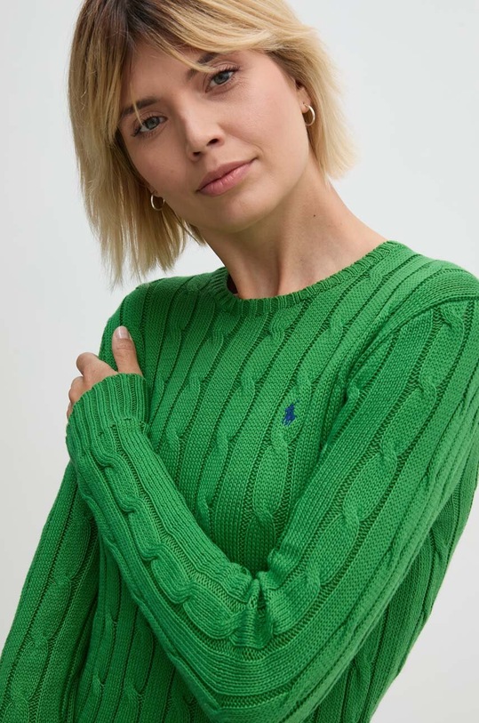 Βαμβακερό πουλόβερ Polo Ralph Lauren πράσινο 211891640
