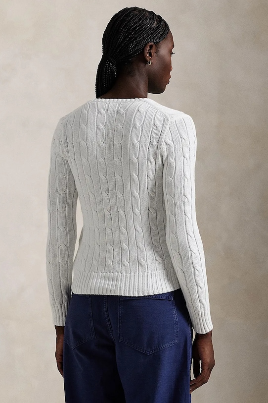 Памучен пуловер Polo Ralph Lauren 211891641 бял AW25