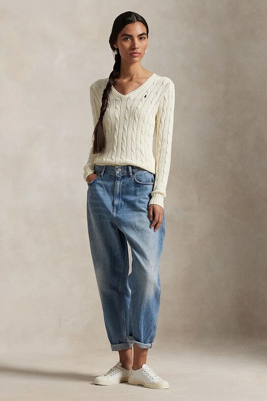 Odzież Polo Ralph Lauren sweter bawełniany 211891641 beżowy