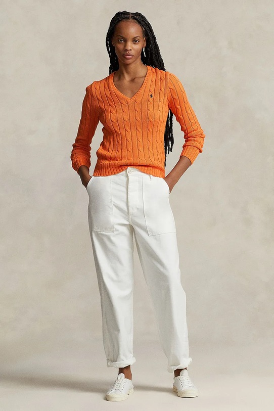 Ρούχα Βαμβακερό πουλόβερ Polo Ralph Lauren 211891641 πορτοκαλί