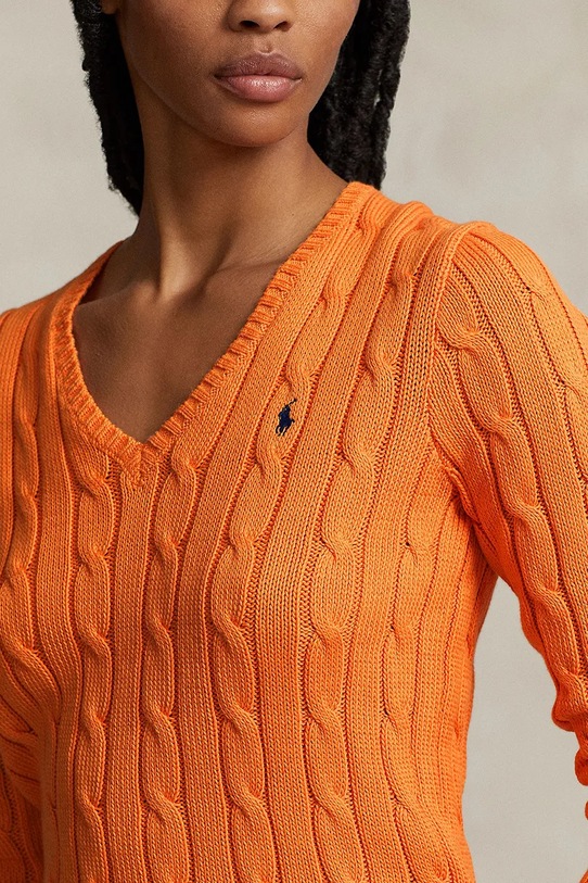 Βαμβακερό πουλόβερ Polo Ralph Lauren πορτοκαλί 211891641