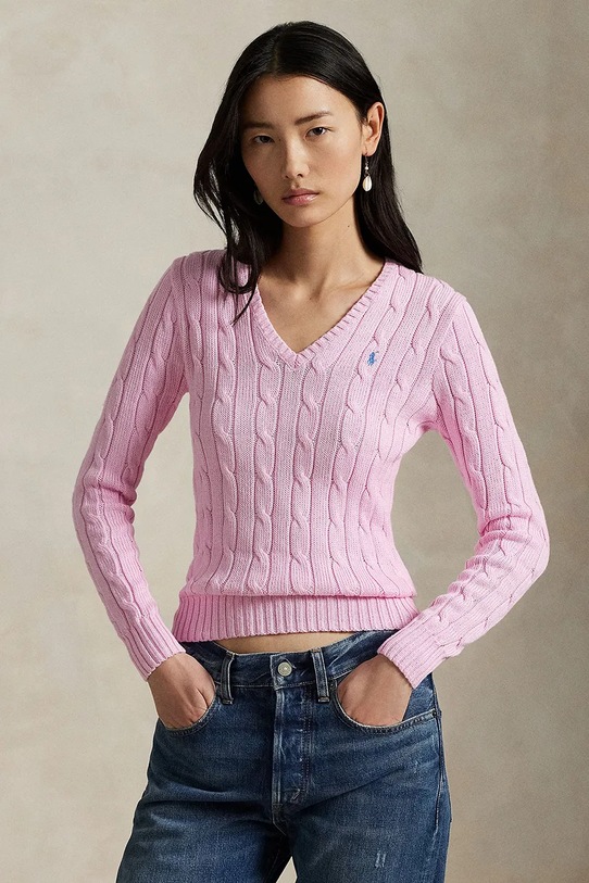 Polo Ralph Lauren sweter bawełniany bawełna różowy 211891641