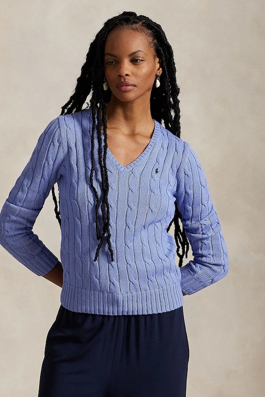 Polo Ralph Lauren sweter bawełniany bawełna niebieski 211891641