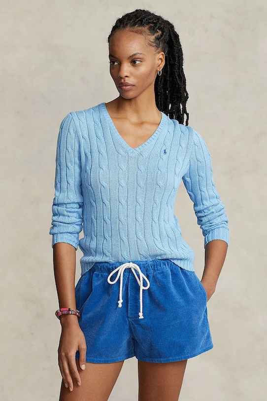 Βαμβακερό πουλόβερ Polo Ralph Lauren βαμβάκι μπλε 211891641