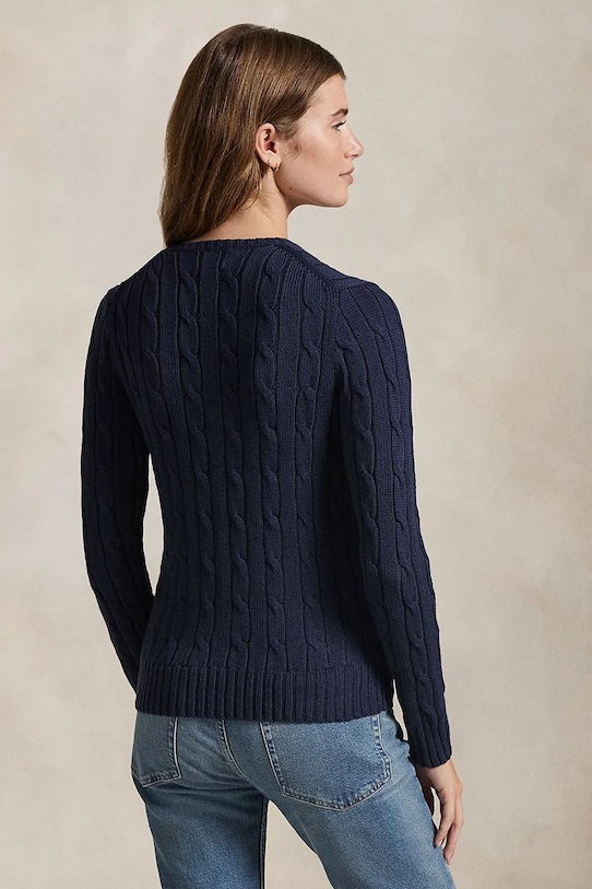 Βαμβακερό πουλόβερ Polo Ralph Lauren 211891641 σκούρο μπλε AW25