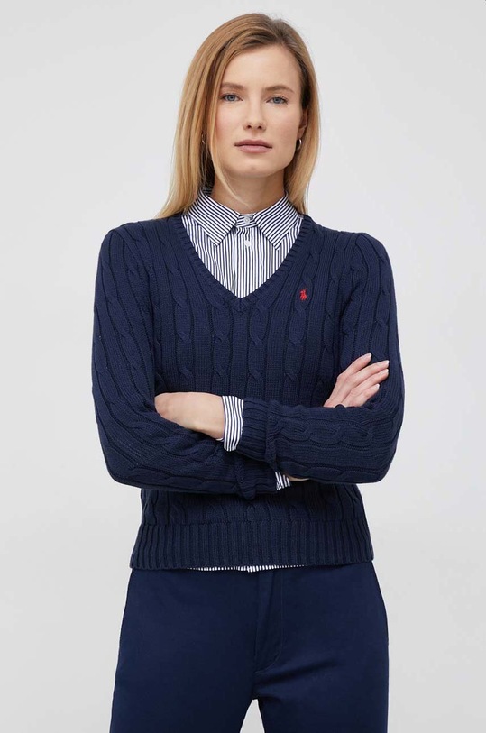Polo Ralph Lauren sweter bawełniany granatowy 211891641