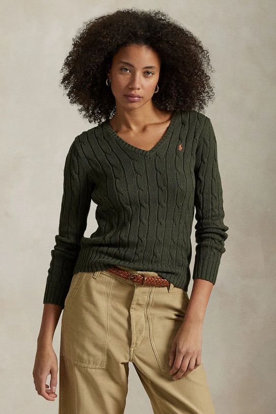 Polo Ralph Lauren sweter bawełniany bawełna zielony 211891641