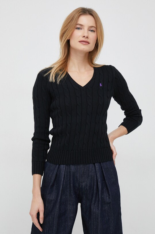 Polo Ralph Lauren pulover de bumbac negru 211891641