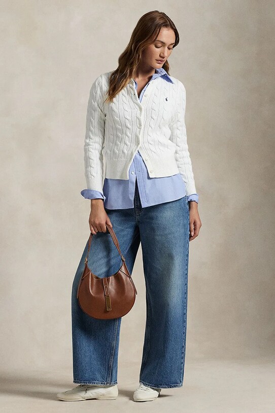 Oblečení Bavlněný kardigan Polo Ralph Lauren 211891643 bílá