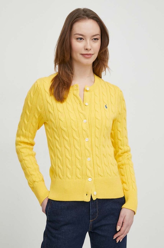 Polo Ralph Lauren kardigan bawełniany bawełna żółty 211891643