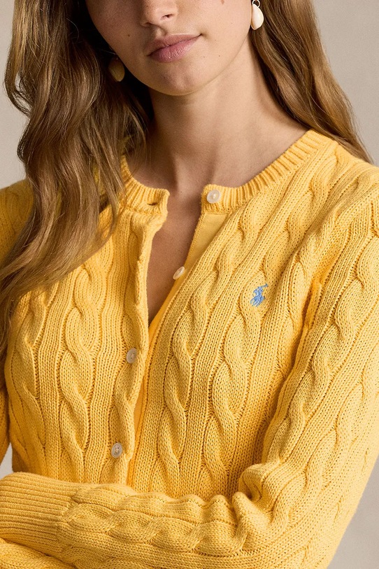 Bavlněný kardigan Polo Ralph Lauren žlutá 211891643