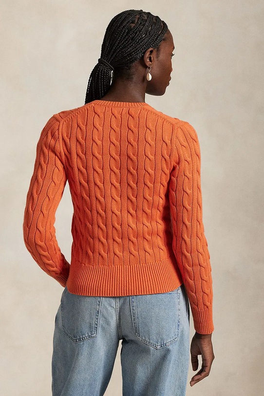 Bavlněný kardigan Polo Ralph Lauren 211891643 oranžová AW25