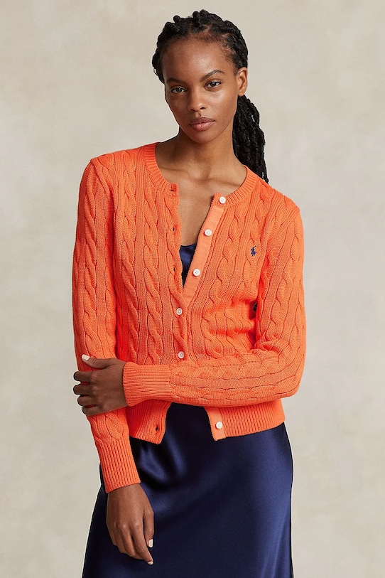 Polo Ralph Lauren cotton cardigan medium thickness orange 211891643