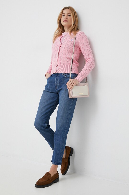 Хлопковый кардиган Polo Ralph Lauren 211891643 розовый AA00