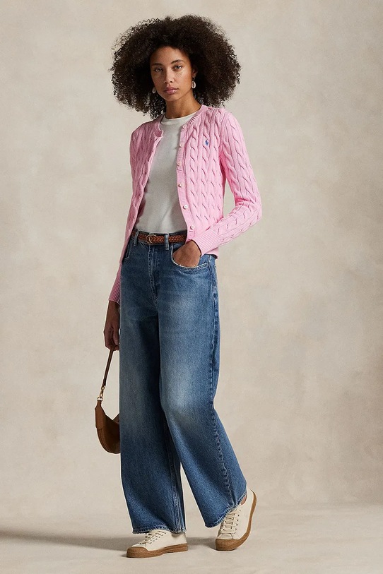 Îmbrăcăminte Polo Ralph Lauren cardigan din bumbac 211891643 roz