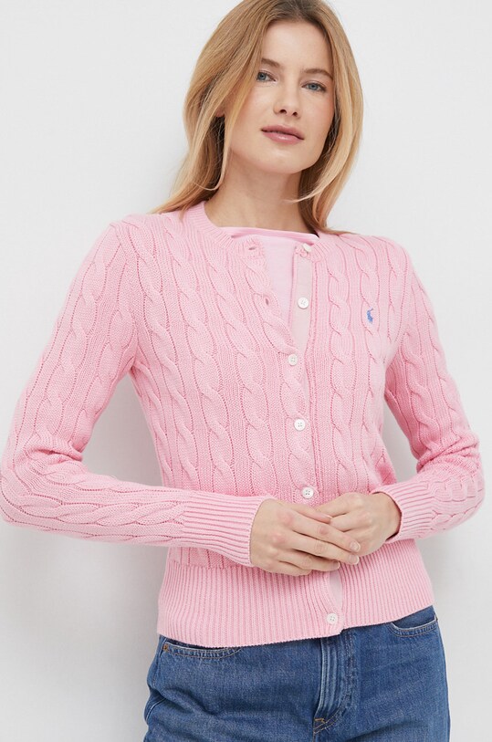 Хлопковый кардиган Polo Ralph Lauren розовый 211891643