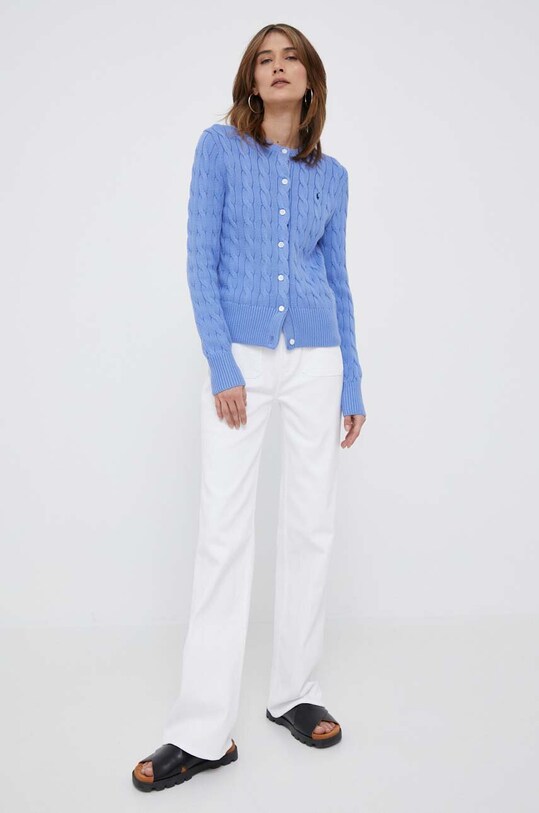 Βαμβακερή ζακέτα Polo Ralph Lauren 211891643 μπλε AA00