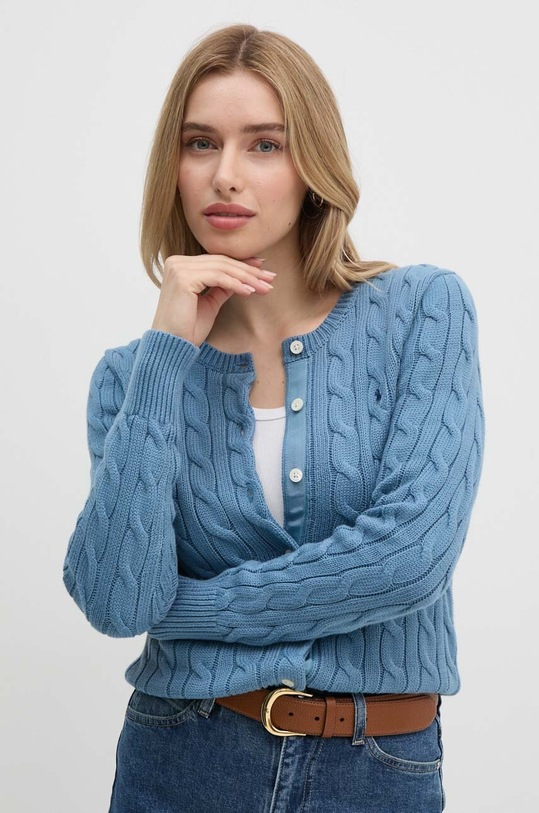 Bavlněný kardigan Polo Ralph Lauren bavlna modrá 211891643