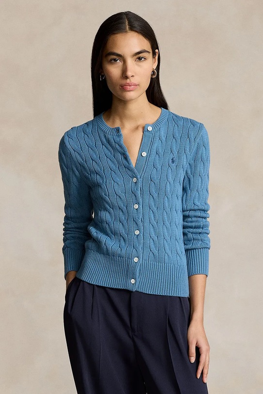 Bavlněný kardigan Polo Ralph Lauren bavlna modrá 211891643