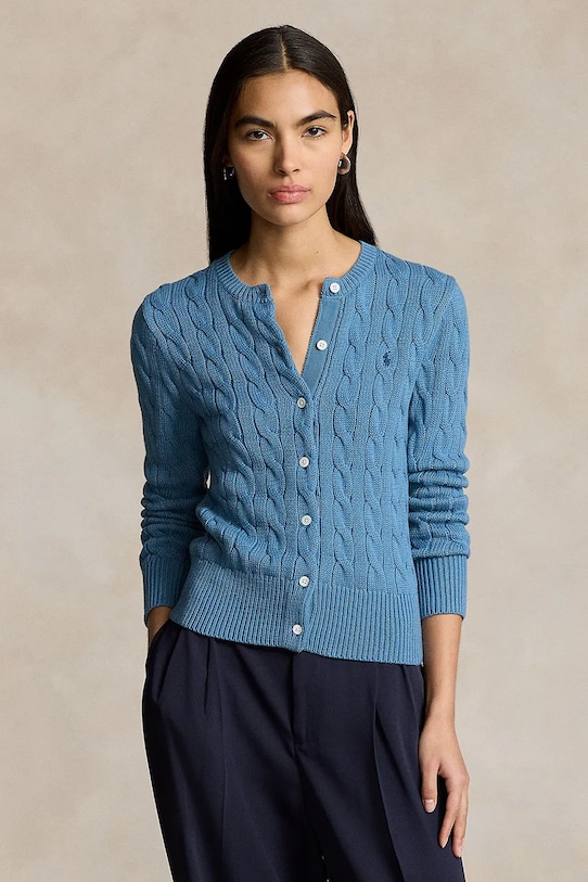 Bavlněný kardigan Polo Ralph Lauren bavlna modrá 211891643