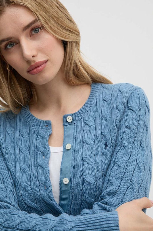Bavlněný kardigan Polo Ralph Lauren modrá 211891643