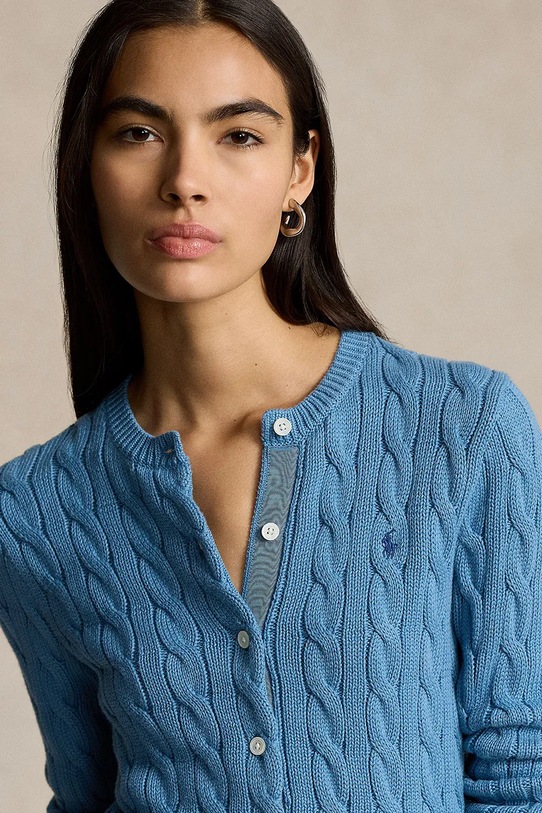 Bavlněný kardigan Polo Ralph Lauren modrá 211891643