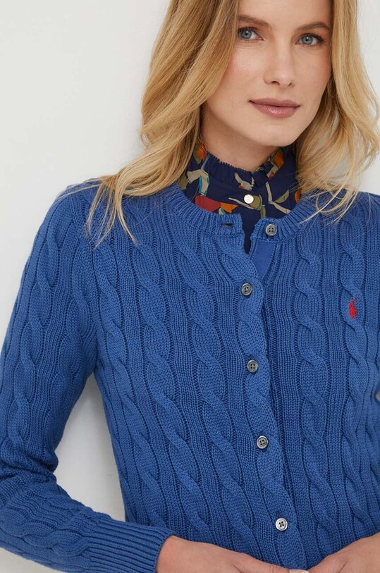 Бавовняний кардиган Polo Ralph Lauren блакитний 211891643