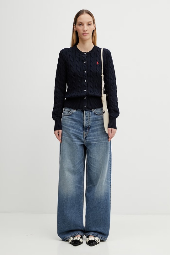 Хлопковый кардиган Polo Ralph Lauren 211891643 тёмно-синий