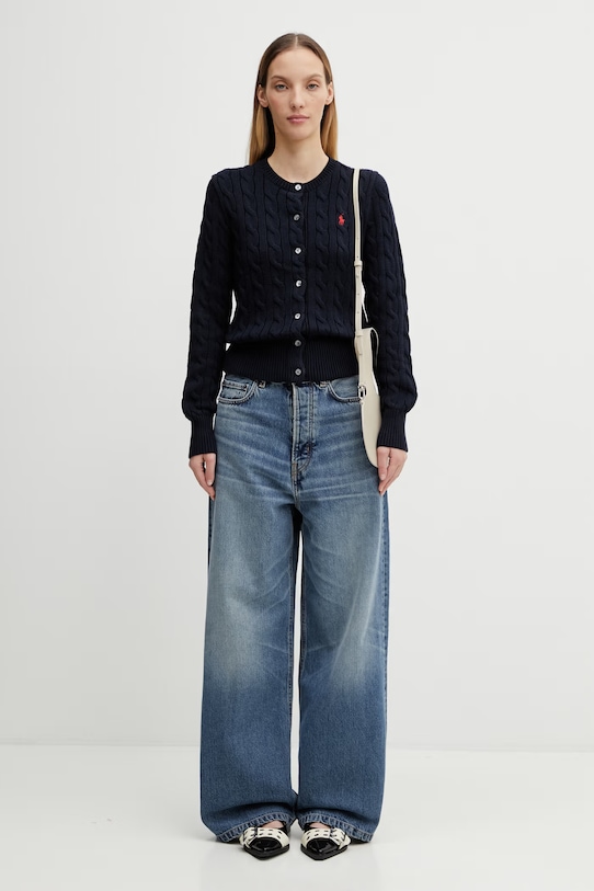 Хлопковый кардиган Polo Ralph Lauren 211891643 тёмно-синий