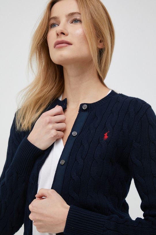 Pamučni kardigan Polo Ralph Lauren pamuk mornarsko plava 211891643