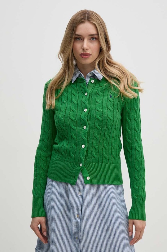 Polo Ralph Lauren kardigan bawełniany bawełna zielony 211891643