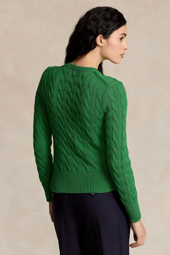 Памучна жилетка Polo Ralph Lauren 211891643 зелен AW25