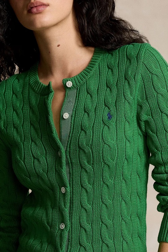 Памучна жилетка Polo Ralph Lauren зелен 211891643