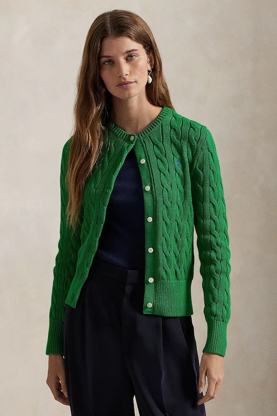 Памучна жилетка Polo Ralph Lauren памук зелен 211891643