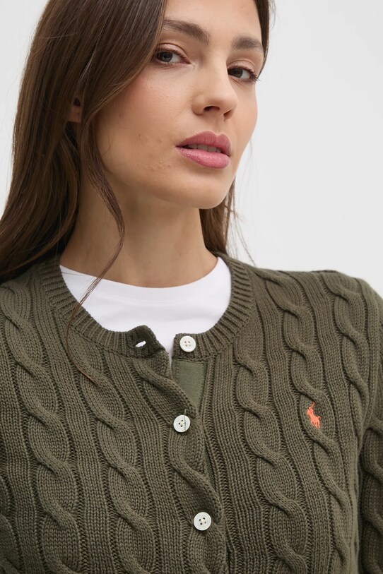 Polo Ralph Lauren kardigan bawełniany zielony 211891643