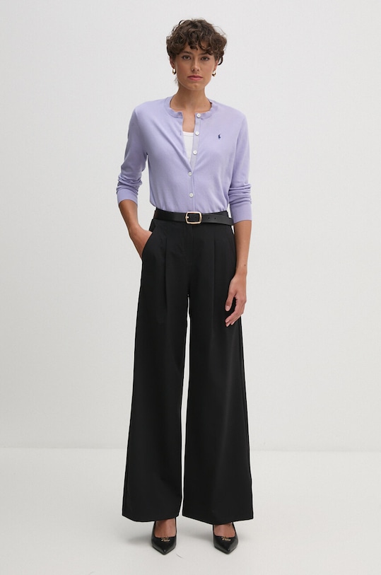 Πλεκτή ζακέτα Polo Ralph Lauren 211891672 μωβ SS25