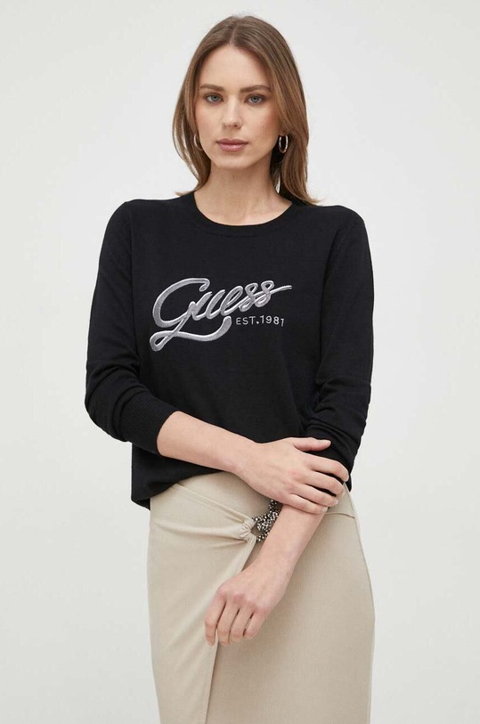 Guess sweter aplikacja czarny W3GR37.Z2NQ2
