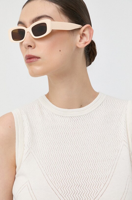 Жилетка с примесью шелка Guess бежевый W3GR14.Z2Z70